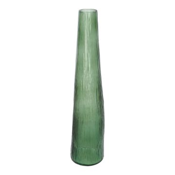 Unförmige Flaschenvase ADDILYNNE aus Glas, mit Rillen, waldgrün, 40cm, Ø9,5cm Unförmige Flaschenvase ADDILYNNE aus Glas, mit Rillen, waldgrün, 40cm, Ø9,5cm