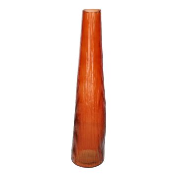 Unförmige Flaschenvase ADDILYNNE aus Glas, mit Rillen, terracotta, 40cm, Ø9,5cm Unförmige Flaschenvase ADDILYNNE aus Glas, mit Rillen, terracotta, 40cm, Ø9,5cm