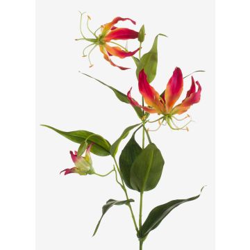 Kunstblume Gloriosa FUJITA, pink-gelb, 80cm, Ø15cm