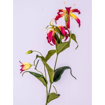 Kunstblume Gloriosa FUJITA, pink-gelb, 80cm, Ø15cm