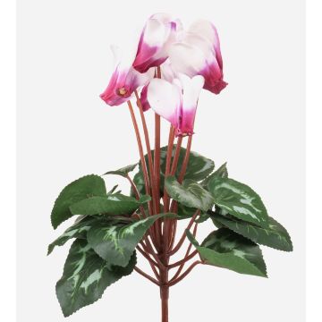 Künstliche Alpenveilchen VERIANA auf Steckstab, weiß-pink, 30cm