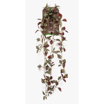 Künstliche Hängepflanze Tradescantia zebrina SAELFES auf Steckstab, grün-burgunderrot, 85cm