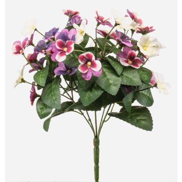 Stiefmütterchen künstlich NORHA auf Steckstab, pink-lila-weiß, 30cm