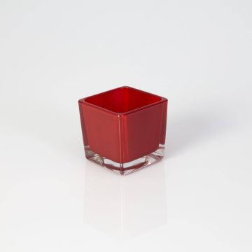 Glaswindlicht KIM EARTH, rot, 6x6x6cm Glaswindlicht KIM EARTH, rot, 6x6x6cm