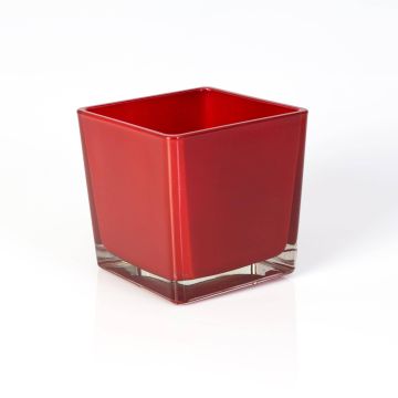 Blumentopf aus Glas KIM EARTH, rot, 12x12x12cm