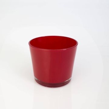 Pflanztopf aus Glas ALENA, rot, 12,5cm, Ø14,5cm