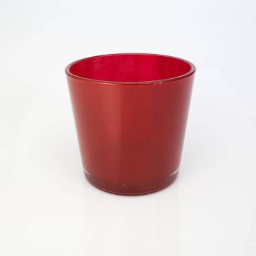 Pflanztopf aus Glas ALENA, rot, 16cm, Ø17cm