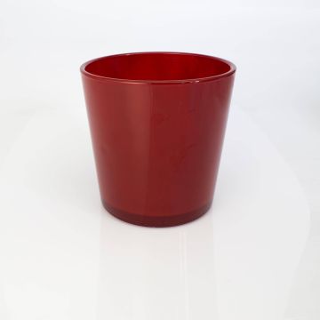Pflanztopf aus Glas ALENA, rot, 19cm, Ø18,5cm