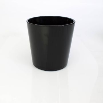 Pflanztopf aus Glas ALENA, schwarz, 19cm, Ø18,5cm