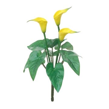 Kunstblume Calla YOLWEN auf Steckstab, gelb, 23cm