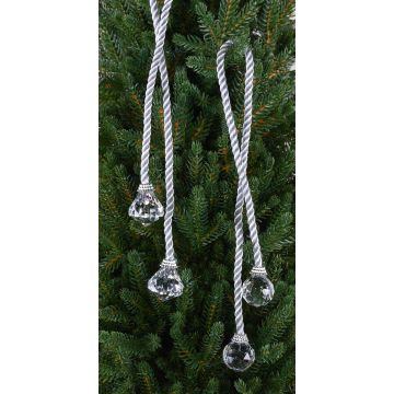 Christbaumschmuck Acryl Kugeln TAYLER mit Kordel, silber, 40cm, Ø3cm Christbaumschmuck Acryl Kugeln TAYLER mit Kordel, silber, 40cm, Ø3cm