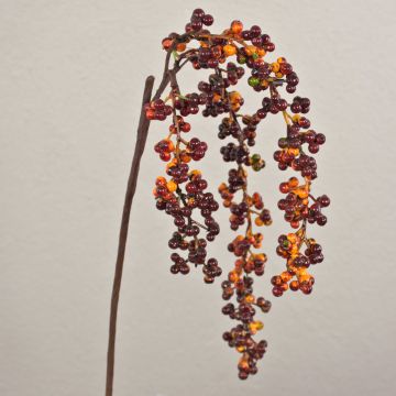 Holunderbeeren Zweig künstlich SWANTJE, Früchte, burgunderrot-orange, 40cm