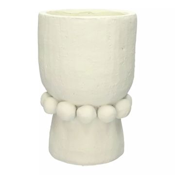 Dekovase MAKSYMILIAN aus Beton, geschmückt, weiß, 28,6cm, Ø18cm Dekovase MAKSYMILIAN aus Beton, geschmückt, weiß, 28,6cm, Ø18cm