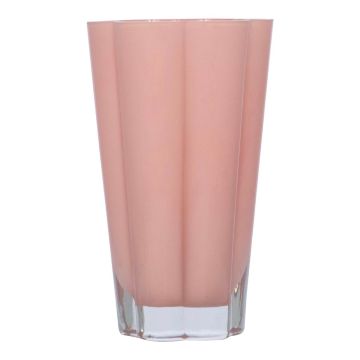 Glasvase ROSY mit Rillen, rosa, 20cm, Ø11,6cm Glasvase ROSY mit Rillen, rosa, 20cm, Ø11,6cm