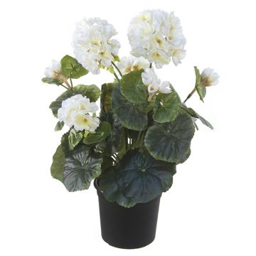 Textilblume Geranie DAELINA im Dekotopf, weiß, 35cm