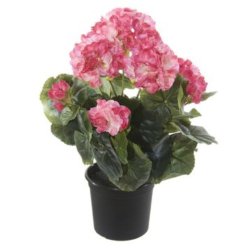 Textilblume Geranie DAELINA im Dekotopf, rosa-creme, 35cm