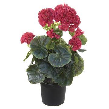 Textilblume Geranie DAELINA im Dekotopf, cerise, 35cm