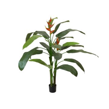 Künstliche Helikonie SELMIA mit Blüten, orange, schwer brennbar, 190cm