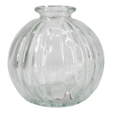 Kleine Glasflasche KARENAS mit Rillen, klar, 8,2cm, Ø8,5cm