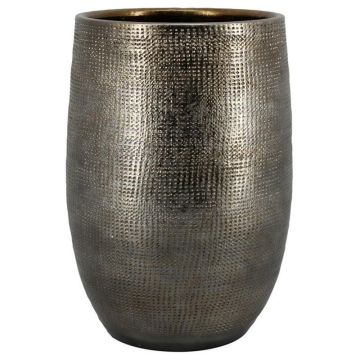 Keramik Pflanzvase ILSE mit Maserung, gold, 30cm, Ø23cm Keramik Pflanzvase ILSE mit Maserung, gold, 30cm, Ø23cm