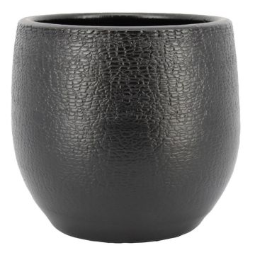Übertopf Keramik DEIRA mit Maserung, schwarz-matt, 36cm, Ø39cm Übertopf Keramik DEIRA mit Maserung, schwarz-matt, 36cm, Ø39cm