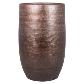 Deko Vase AGAPE, Keramik, mit Maserung, kupfer, 40cm, Ø26cm Deko Vase AGAPE, Keramik, mit Maserung, kupfer, 40cm, Ø26cm