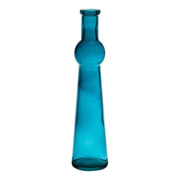 Flaschenvase REYNALDO aus Glas, blau-klar, 23cm, Ø5,5cm Flaschenvase REYNALDO aus Glas, blau-klar, 23cm, Ø5,5cm