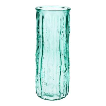 Deko Vase ANJANKA aus Glas, türkis, 25cm, Ø9,5cm