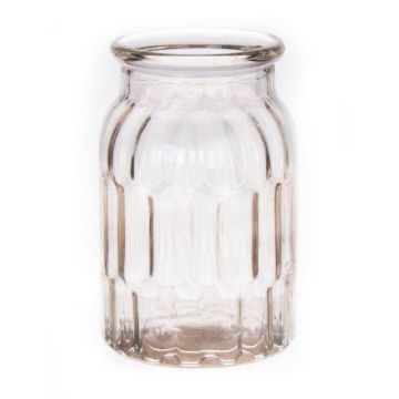 Blumenvase ORAZIATA mit Muster, Glas, klar, 17,8cm, Ø11,8cm Blumenvase ORAZIATA mit Muster, Glas, klar, 17,8cm, Ø11,8cm