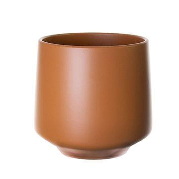 Blumentopf ZIOKA aus Keramik, matt-karamell, 15,8cm, Ø18cm