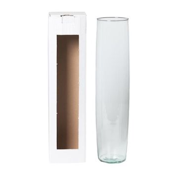 Blumenvase MANRESA, Glas, transparent, 50cm, Ø11,5cm