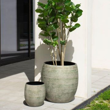 Polystone Pflanztopf JARDEL, 3 Stück, Maserung, outdoor, erdegrau, 30x30cm, 42x42cm, 55x55cm Polystone Pflanztopf JARDEL, 3 Stück, Maserung, outdoor, erdegrau, 30x30cm, 42x42cm, 55x55cm