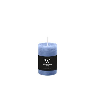 Blockkerze AURORA, graublau, 9cm, Ø5,8cm, 30h - Made in Germany