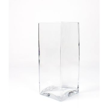 Glas Blumenvase eckig JACK EARTH, klar, 14x14x35cm