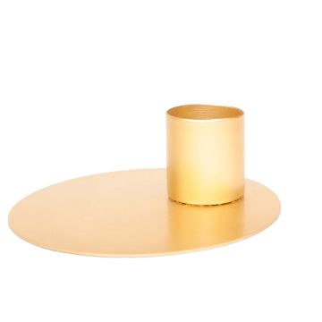 Metall Kerzenständer TERENCE für Stabkerzen ca. Ø3,5cm, altgold, 4,5cm, Ø12,5cm