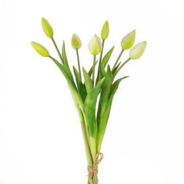 Künstlicher Tulpenstrauß LONA, weiß-grün, 45cm, Ø20cm