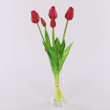 Künstlicher Tulpenstrauß LONA, rot, 45cm, Ø15cm