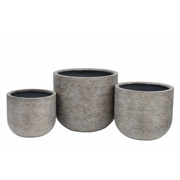 Ficonstone Pflanztopf SELLAVI, 3 Stück, Maserung, outdoor, braun-grau, 36x42cm, 44x50cm, 52x60cm Ficonstone Pflanztopf SELLAVI, 3 Stück, Maserung, outdoor, braun-grau, 36x42cm, 44x50cm, 52x60cm