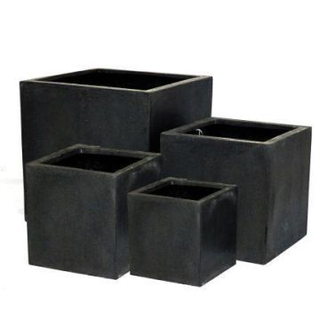 Fiberstone Blumentopf VELDORA, 4 Stück, outdoor, schwarz, 20x20x20cm, 30x30x30cm, 40x40x40cm, 50x50x50cm Fiberstone Blumentopf VELDORA, 4 Stück, outdoor, schwarz, 20x20x20cm, 30x30x30cm, 40x40x40cm, 50x50x50cm