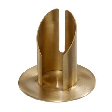 Kerzenständer Messing CONSTANCE, für Kerzen ca. Ø4cm, matt gebürstet, gold, 8cm, Ø9cm Kerzenständer Messing CONSTANCE, für Kerzen ca. Ø4cm, matt gebürstet, gold, 8cm, Ø9cm