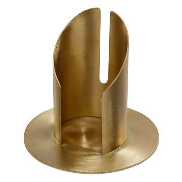 Kerzenständer Messing CONSTANCE, für Kerzen ca. Ø5cm, matt gebürstet, gold, 9cm, Ø10cm Kerzenständer Messing CONSTANCE, für Kerzen ca. Ø5cm, matt gebürstet, gold, 9cm, Ø10cm