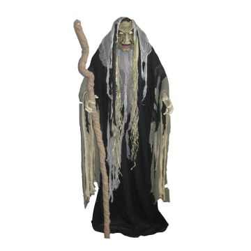 Halloween Dekoration Hexe WALPURGA mit Stock, Sound- und Bewegungsfunktion, LEDs, 153cm Halloween Dekoration Hexe WALPURGA mit Stock, Sound- und Bewegungsfunktion, LEDs, 153cm