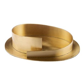 Ovaler Kerzenständer Messing KATALEYA, für Kerzen ca. 6x9cm, matt gebürstet, gold, 12cm Ovaler Kerzenständer Messing KATALEYA, für Kerzen ca. 6x9cm, matt gebürstet, gold, 12cm