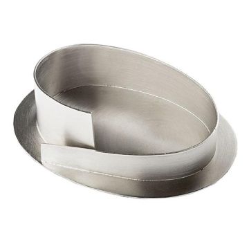 Ovaler Kerzenständer Messing KATALEYA, für Kerzen ca. 6x9cm, matt gebürstet, silber, 12cm Ovaler Kerzenständer Messing KATALEYA, für Kerzen ca. 6x9cm, matt gebürstet, silber, 12cm