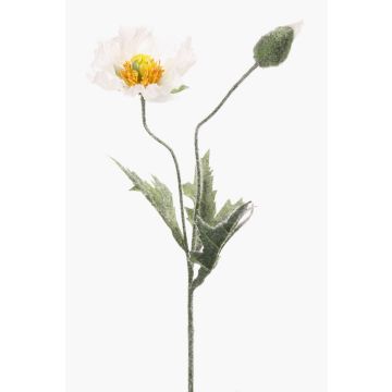 Kunstblume Mohnblume QUINTA, weiß, 40cm, Ø9cm