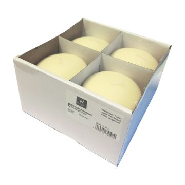 Schwimmende Kerzen ORNELLA, 8 Stück, elfenbein, 2,8cm, Ø8cm, 8h