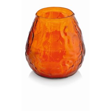 Windlicht MAYELA mit Wachs, mandarine, 10,5cm, Ø10cm, 48h