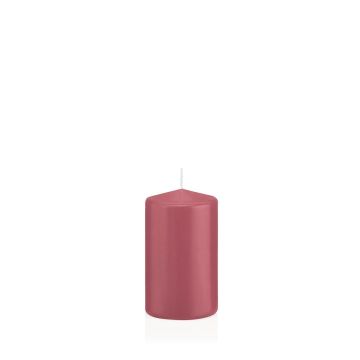Stumpenkerze MAEVA, erdbeerrosa, 10cm, Ø6cm, 33h - Made in Germany