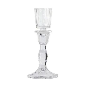 Glas Teelichthalter ANAMARIA, Aufsatz für Kerzenleuchter, transparent, 8cm, Ø5,8cm Glas Teelichthalter ANAMARIA, Aufsatz für Kerzenleuchter, transparent, 8cm, Ø5,8cm