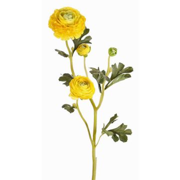 Kunstblumenzweig Ranunkel NOEMIE, gelb, 65cm, Ø4-8cm